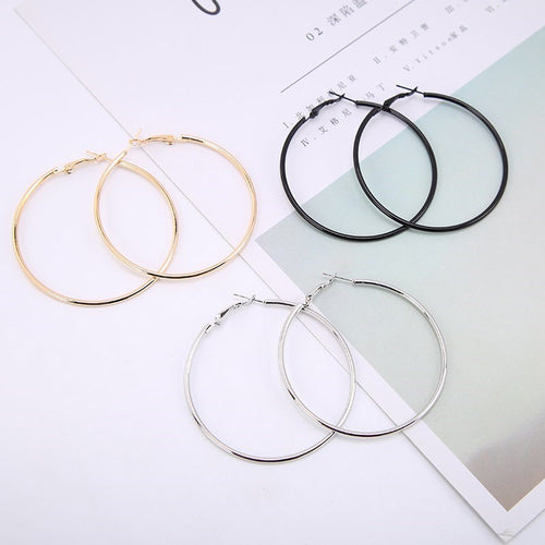 1Pair Fashion Women Girl Trendy Large Hoop - EvoltOne