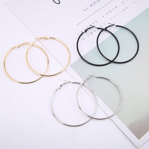 1Pair Fashion Women Girl Trendy Large Hoop - EvoltOne