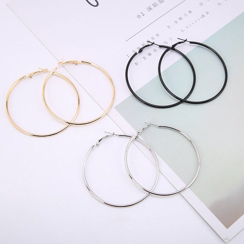 1Pair Fashion Women Girl Trendy Large Hoop - EvoltOne