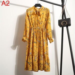 Casual Chiffon Shirt Dress Office Plaid - EvoltOne