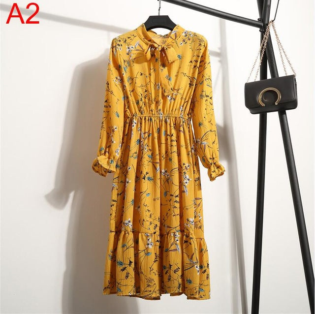 Casual Chiffon Shirt Dress Office Plaid - EvoltOne