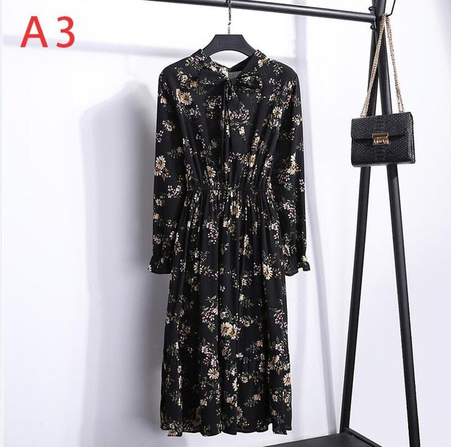 Casual Chiffon Shirt Dress Office Plaid - EvoltOne