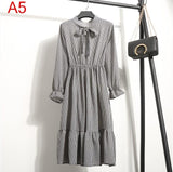 Casual Chiffon Shirt Dress Office Plaid - EvoltOne