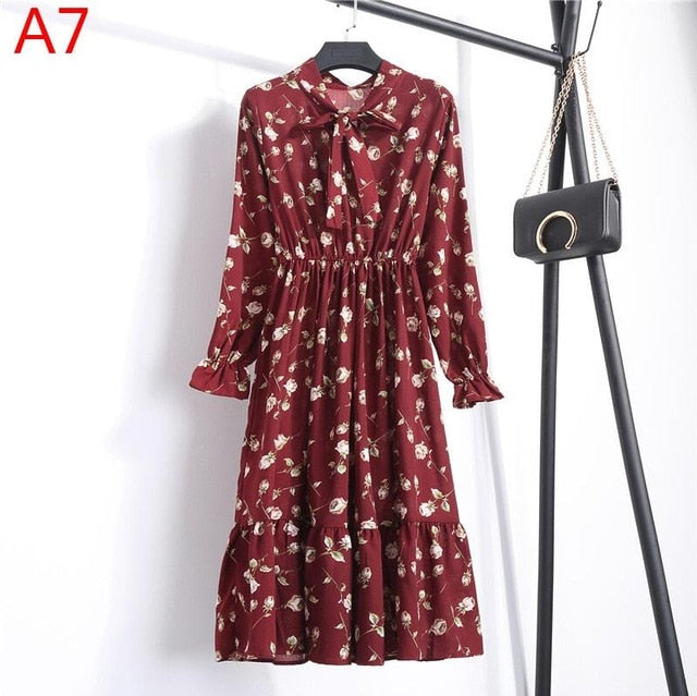 Casual Chiffon Shirt Dress Office Plaid - EvoltOne