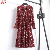 Casual Chiffon Shirt Dress Office Plaid - EvoltOne