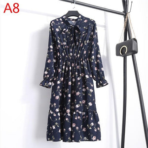 Casual Chiffon Shirt Dress Office Plaid - EvoltOne