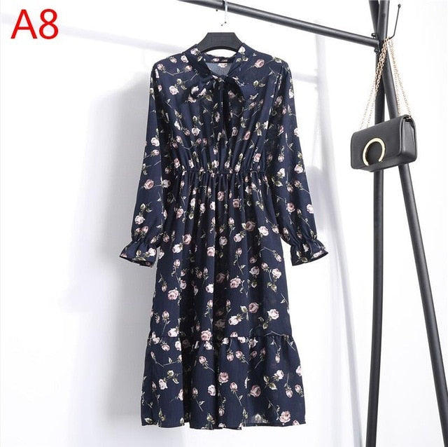 Casual Chiffon Shirt Dress Office Plaid - EvoltOne