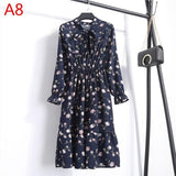 Casual Chiffon Shirt Dress Office Plaid - EvoltOne