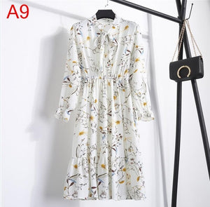 Casual Chiffon Shirt Dress Office Plaid - EvoltOne