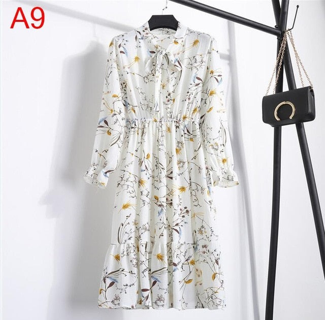 Casual Chiffon Shirt Dress Office Plaid - EvoltOne