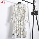 Casual Chiffon Shirt Dress Office Plaid - EvoltOne