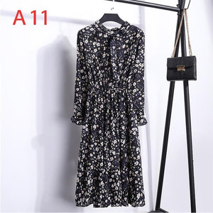 Casual Chiffon Shirt Dress Office Plaid - EvoltOne