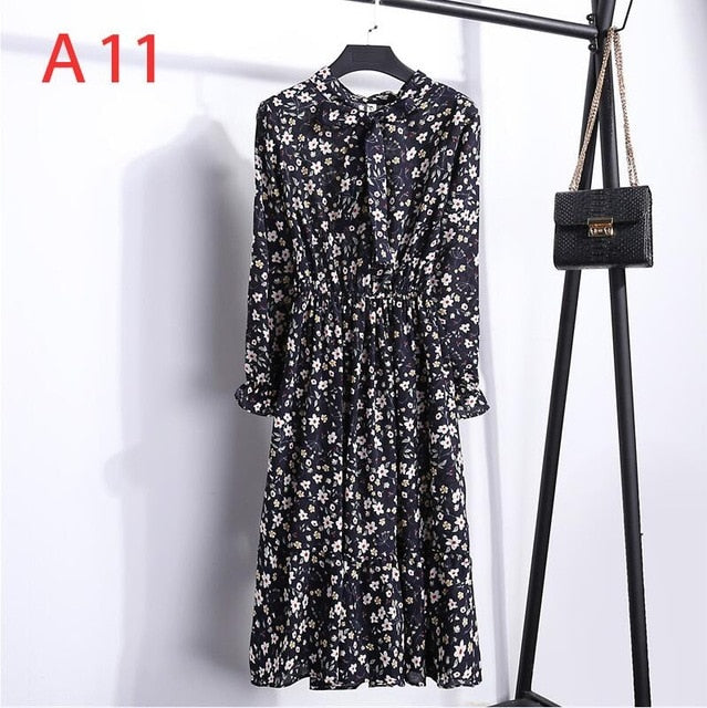 Casual Chiffon Shirt Dress Office Plaid - EvoltOne