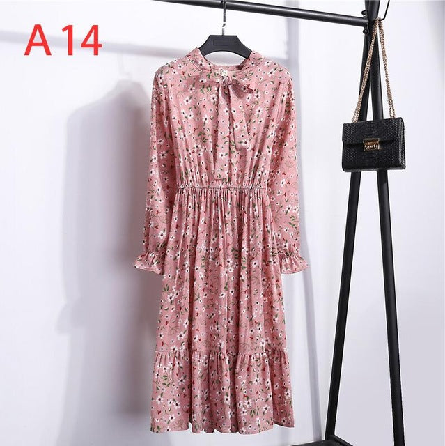 Casual Chiffon Shirt Dress Office Plaid - EvoltOne