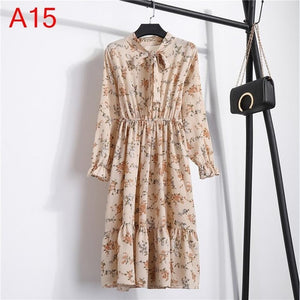 Casual Chiffon Shirt Dress Office Plaid - EvoltOne