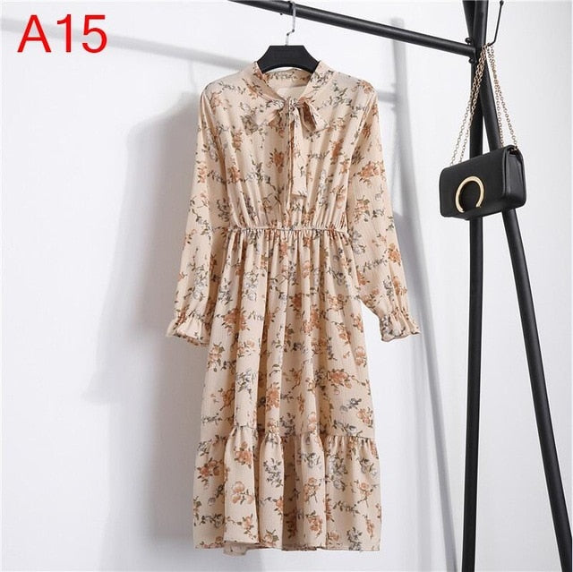 Casual Chiffon Shirt Dress Office Plaid - EvoltOne