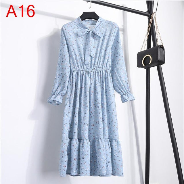 Casual Chiffon Shirt Dress Office Plaid - EvoltOne