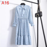 Casual Chiffon Shirt Dress Office Plaid - EvoltOne