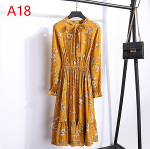 Casual Chiffon Shirt Dress Office Plaid - EvoltOne