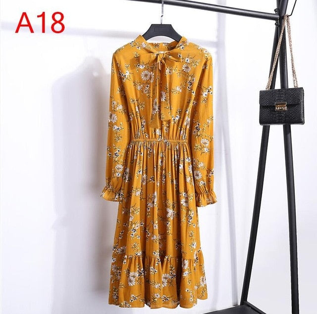 Casual Chiffon Shirt Dress Office Plaid - EvoltOne