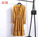 Casual Chiffon Shirt Dress Office Plaid - EvoltOne