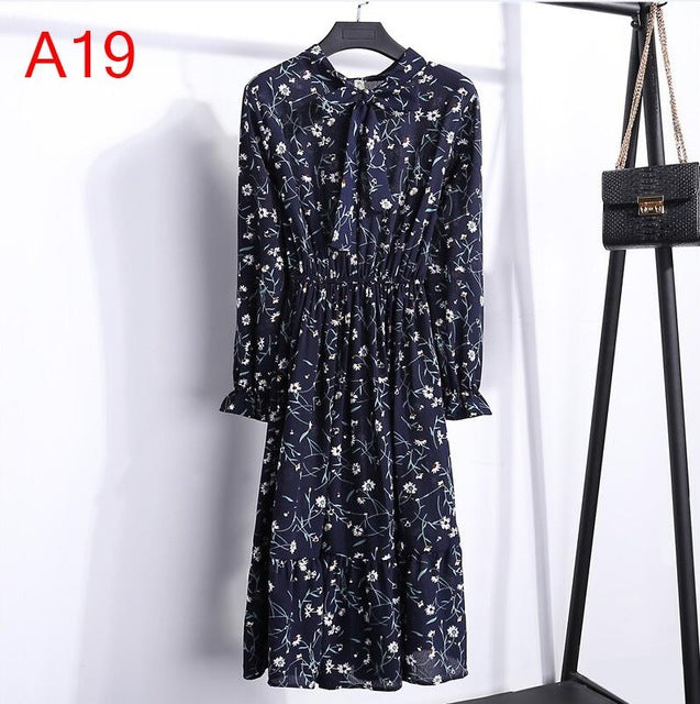 Casual Chiffon Shirt Dress Office Plaid - EvoltOne