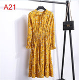 Casual Chiffon Shirt Dress Office Plaid - EvoltOne