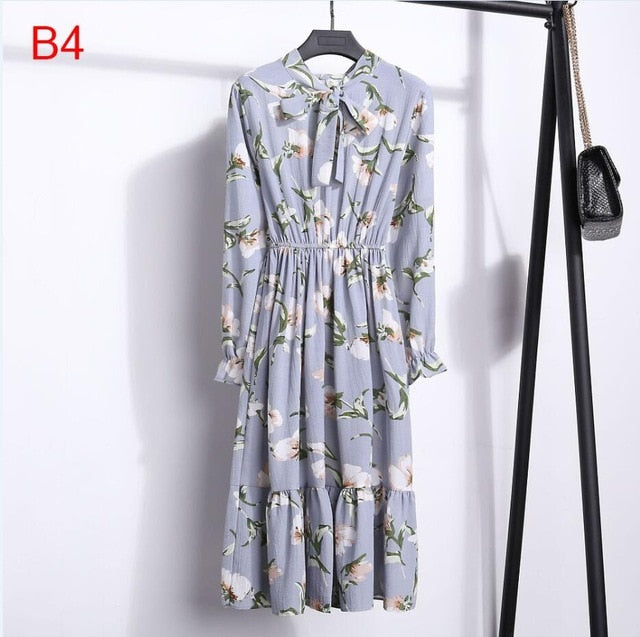 Casual Chiffon Shirt Dress Office Plaid - EvoltOne