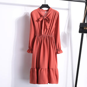 Casual Chiffon Shirt Dress Office Plaid - EvoltOne