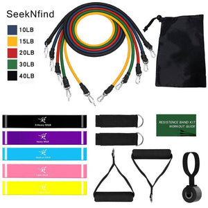 17 pcs Yoga Band Tube Resistance Bands Set Fitness Elastic Rubber Band Training Workout Expander Pull Rope Gym Fitness Equipment - EvoltOne