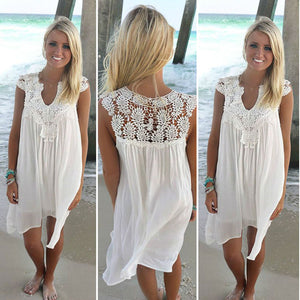 Lace Patchwork Dress Summer Beach Vacation - EvoltOne