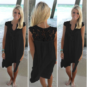 Lace Patchwork Dress Summer Beach Vacation - EvoltOne