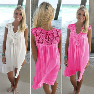 Lace Patchwork Dress Summer Beach Vacation - EvoltOne