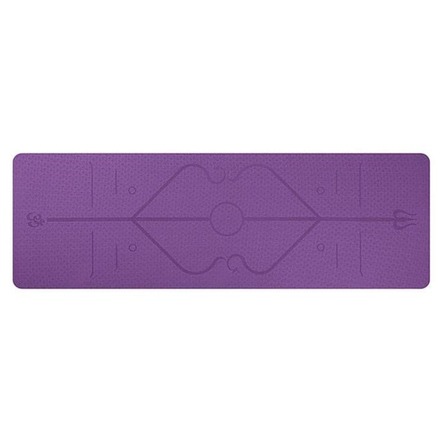 1830*610*6mm TPE Yoga Mat with Position Line Non Slip Carpet Mat For Beginner Environmental Fitness Gymnastics Mats - EvoltOne