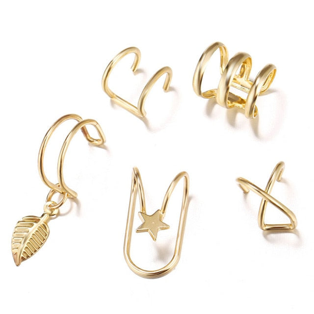 2020 fashion Ear Cuffs Gold Leaf Ear - EvoltOne
